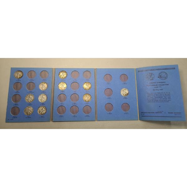 United States 90% Silver Walking Liberty Half Dollars In Whitman Coin Album - Face Value: $5.50