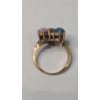 Image 4 : Vintage 10K Yellow Gold Triple Star Sapphire Cluster & Diamond Ring - Size 5 - Weight: 3.3g