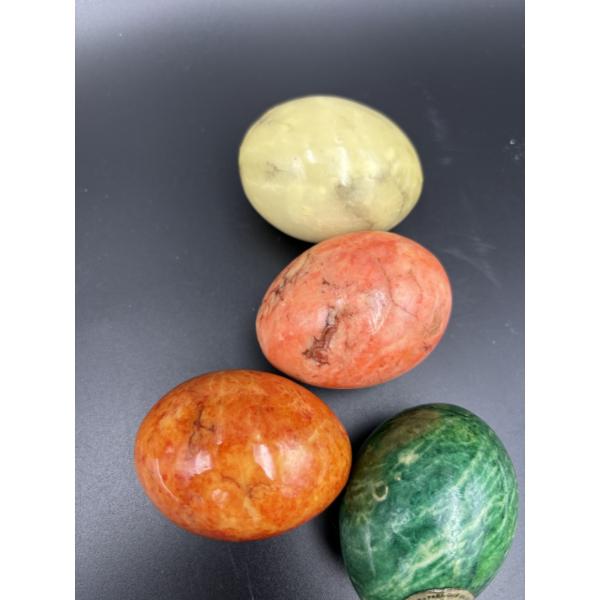 4 Genuine Alabaster Marble Eggs - Made in Italy - AcTion - Beautiful Colors 