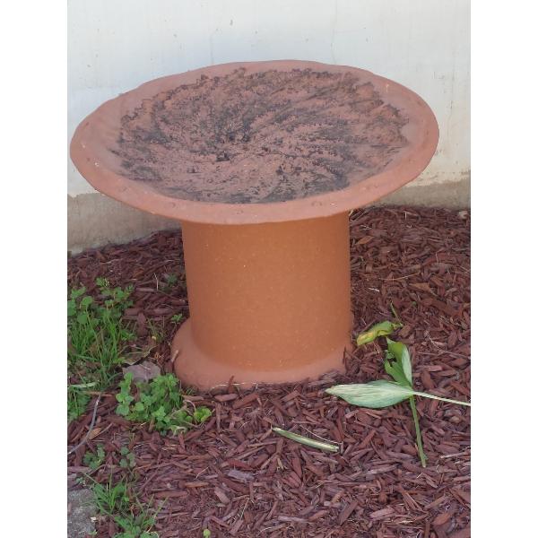 2 Pc Heavy Concrete Birdbath - As Shown