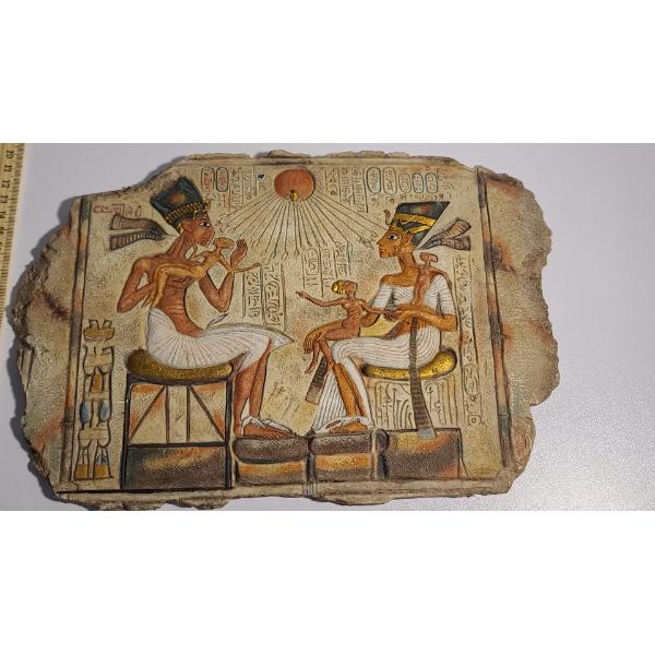 King Akhenaton, Nefertiti And Daughters Stele Wall Hanging Plaque