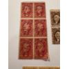 Image 2 : Rare Civil War Block Of 8 - 1st Edition Revenue Stamps & 2 Other Blocks - Hard To Find U.S. Stamps