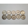 Image 2 : x10 Assorted Years 90% Silver Roosevelt Dimes Face Value $1.00