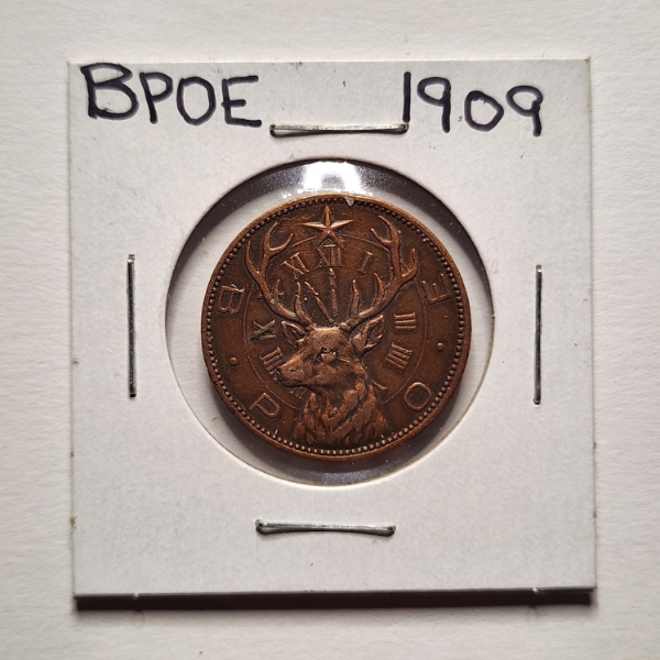 Rare Benevolent Order of Elks 1909 Convention Los Angeles Coin ~