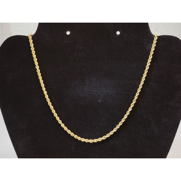 Stunning 14K Yellow Gold Twist Chain 20" Necklace TW: 3.1g
