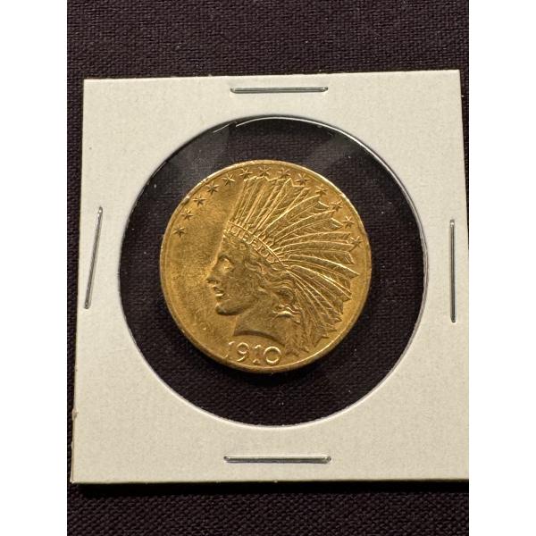 1910-D Indian Head Gold $10 Coin - United States - Exceptional Coin