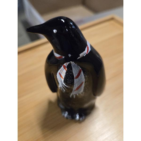 Vintage Fenton Glass Hand Painted Penguin 