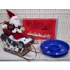 Image 1 : Nice Assorted Lot of Holiday Seasonal Decor Featuring 5 FT SANTA SLEIGH & NEW Trays