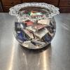 Image 1 : 6.5" Tall Glass Fish Bowl Full of Assorted Matchbooks