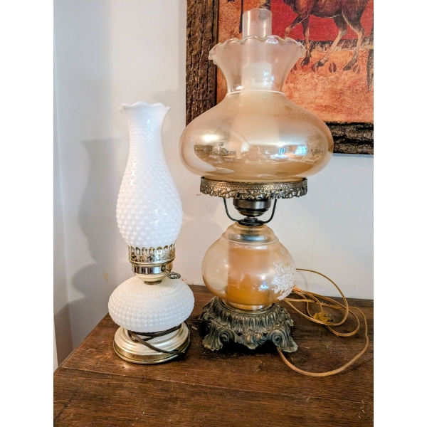 Fabulous Milk Glass And Yellow Glass Lamps