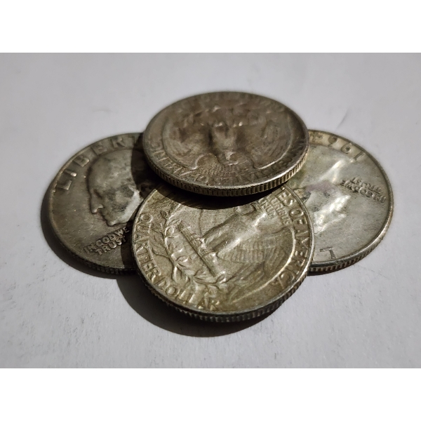 $1.00 Face Value in 90% Silver Washington Quarters 