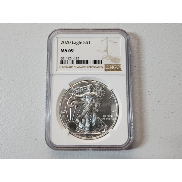 NGC MS 69 2020 American Silver Eagle - 1 oz .999 Fine Silver