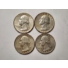 Image 1 : Four 90% Silver United States 1964 Washington Quarters ~ $1.00 in Face Value! ~ VERY NICE COINS!