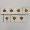 Image 1 : Seven Brilliant Uncirculated Old Lincoln Cents Dated 1961 To 1977