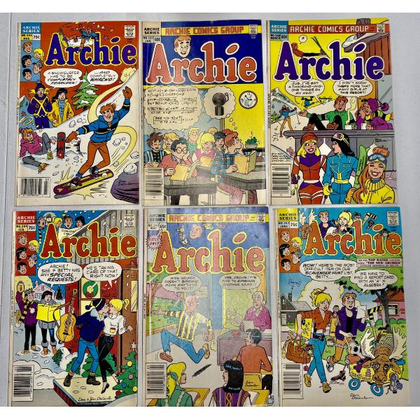 6 Assorted Year Vintage Archie Comic Books