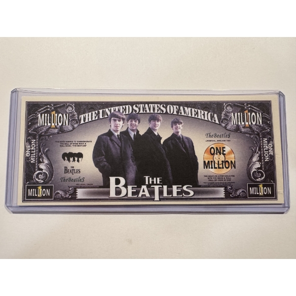 Limited Edition The Beatles One Million Dollar Bill In Protective Holder - Mint Condition