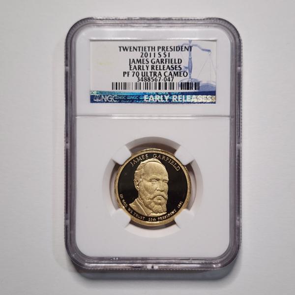 NGC PF70 Ultra Cameo Graded 2011-S James Garfield United States $1 Coin ~ Early Relaeases ~ PROOF