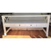 Image 1 : Glass Top Sofa Table with 2 Drawers - 55x19x29
