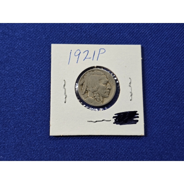 1921- P Indian Head Buffalo Nickel