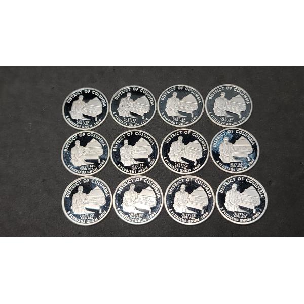2009-S District Of Columbia 90% Silver Quarters Struck By The U.S Mint - Face Value: $3.00