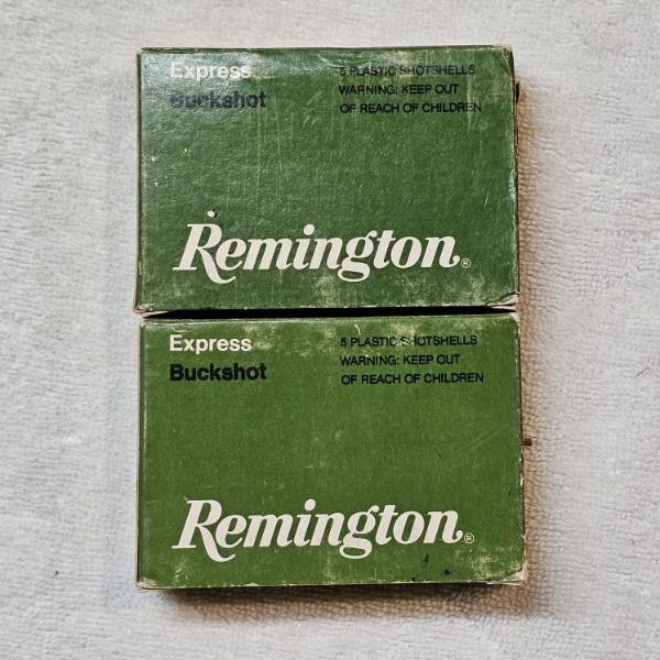 10 Vintage Remington Express Buckshot 12-Gauge Lead Shotshells