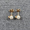 Image 1 : Lovely 14K Yellow Gold Pearl Earring Set Weighing 0.6 Grams Total