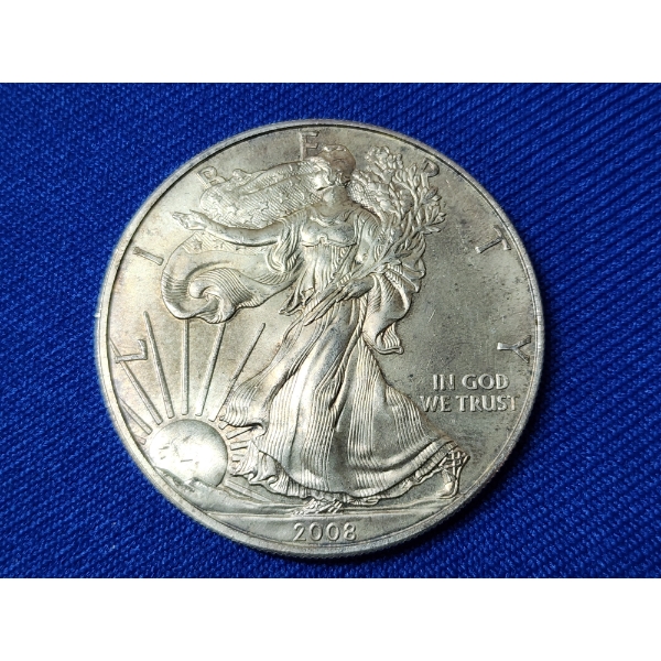 2008 Silver American Eagle $1 - 1 oz .999 Fine Silver 