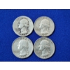 Image 1 : x4 Assorted Years U.S. 90% Silver Washington Quarters FV: $1.00