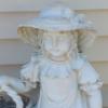 Image 2 : Outdoor Yard Decor - 2 Pcs  Girl Sitting On Bench With Basket 26" Tall - Bench is 24" Long