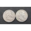 Image 1 : United States 1953-S & 1954 90% Silver Franklin Half Dollars - Face Value: $1.00