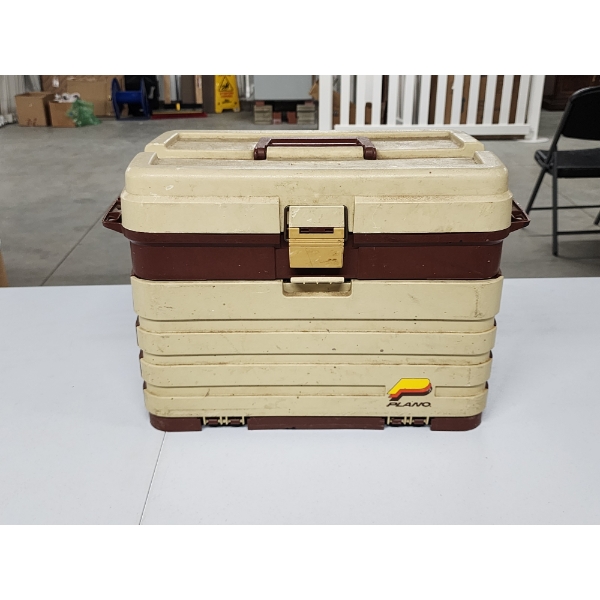 Vintage Plano 758 4-Drawer Large Tackle Box with Contents
