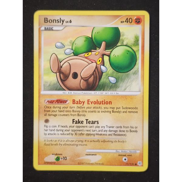 Bonsly Lv.6 71/130 Vintage Pokemon Trading Card