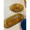Image 4 : 5 Pieces of Glassware - Pitcher - Leaf Bowl - Flared Glass Bowl - Ashtray - Butter Dish