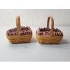 Image 1 : (2) Small Longaberger Baskets with Plastic and Fabric Liners - Excellent Condition! 