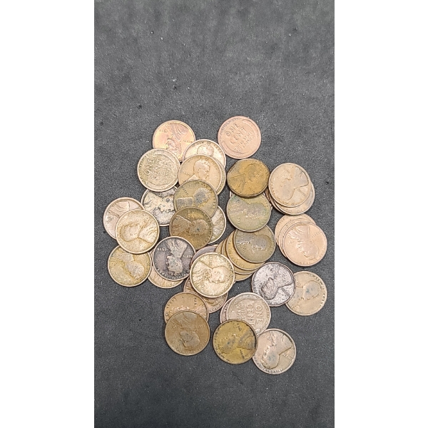 Assorted EARLY Years/Mint Marks Lincoln Wheat Cents - Face Value: $0.44