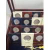 Image 3 : Beautiful Hardwood Display Case Filled With 16 Silver Franklin Half Dollars in Unique Display Slabs 