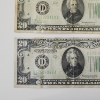 Image 4 : Three United States Green Seal 1934 $20 Federal Reserve Notes - Face Value $60.00