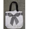 Image 3 : New Adorable Anokni 14.5''x14'' Classic Black & White With Bow Design Zip Top Closure Tote Bag 