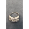 Image 4 : Vintage Womens 14K White Gold Wide Diamond Band Ring - Size: 5 - Weight: 7.5g