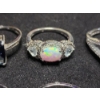 Image 6 : Gorgeous Sterling Silver Rings Ft. Stunning Opal & More - Weighing Total of 20.4 Grams