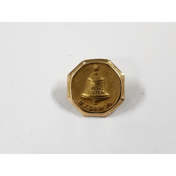 14K Gold Bell System Pin Weighing 1.8 Grams!