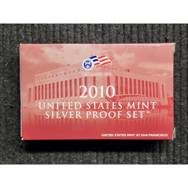 2010 United States Mint Silver Proof Set Including Presidential Dollar Set ~ Excellent Coin Set!