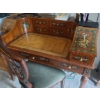 Image 4 : Unique Fantastic Example! - Ladies Personal Secretary Desk  & Chair - Hand Painted - Inlay - Leather