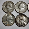 Image 2 : Eight Assorted 1964 United States Washington 90% Silver Quarters ~ $2.00 Face Value