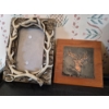 Image 1 : Pickup In Canton - 2 Pc Hunting Themed Group - Antler Picture Frame & Copper Plaque