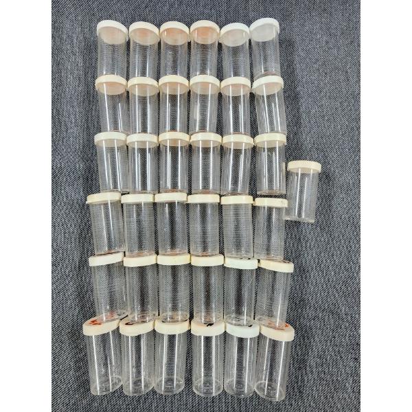 37 Hard Plastic Nickels Sized Coin Tubes 