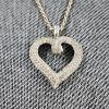 Image 2 : Nice Sterling Silver Necklace Ft. Stunning Sterling Silver Heart Layered W/ Beautiful Stones - 10G
