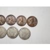 Image 4 : x10 Assorted Years U.S. Coins Including Barber "V" Nickels and Wheat Pennies 