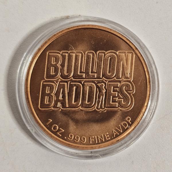 Bullion Baddies 1 Oz .999 Fine AVDP Copper Round Featuring Sakura Silk