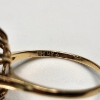 Image 4 : Gorgeous Vintage 14K Yellow Gold Cocktail Ring w/ Green Emerald Surrounded by Diamonds - TW: 4.0g